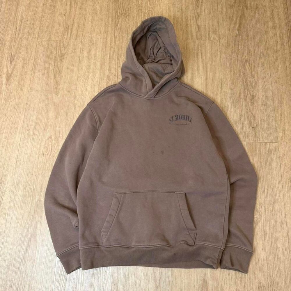 Hollister-co Men's Brown and Tan Hoodie